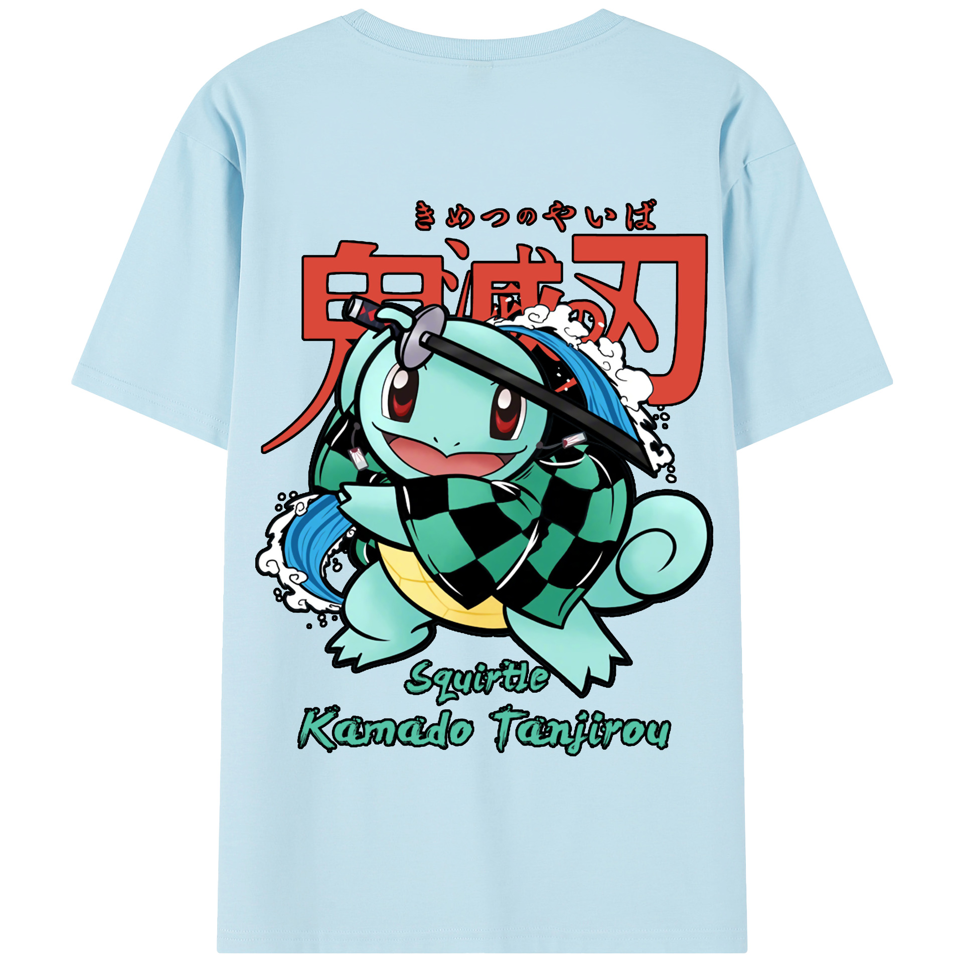（画像用） 鬼滅の刃 竈門 炭治郎／かまど たんじろう Kamado Tanjirou 綿100％半袖Tシャツ（背面プリント）